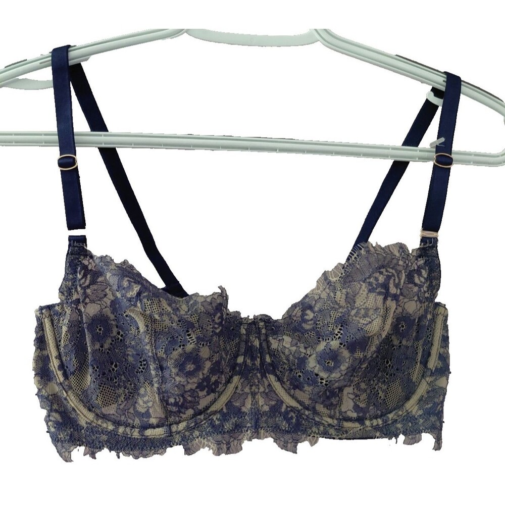 Skarlett Blue Entice Balconette Bra Women’s Size US 34D Blue Lace NWT